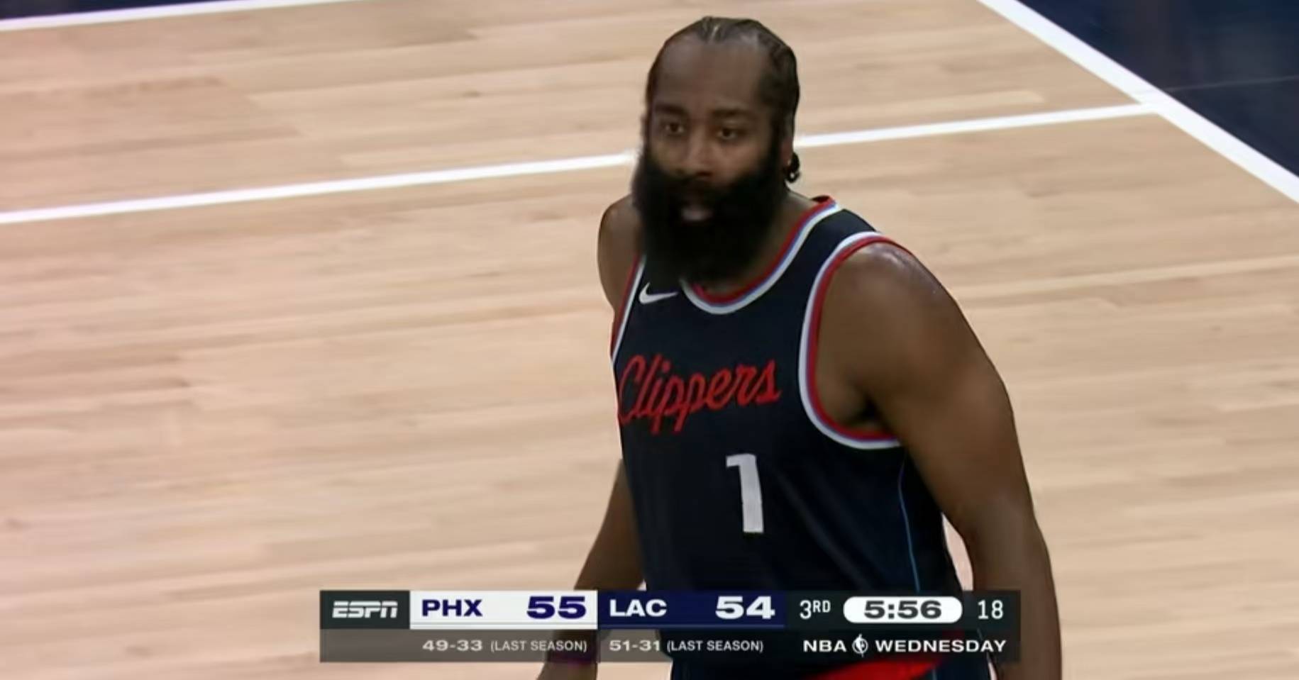 雷霆血洗尼克斯，哈登绝境逆转